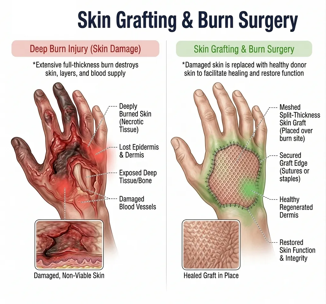 Skin Grafting & Burn Surgery — anatomy diagram